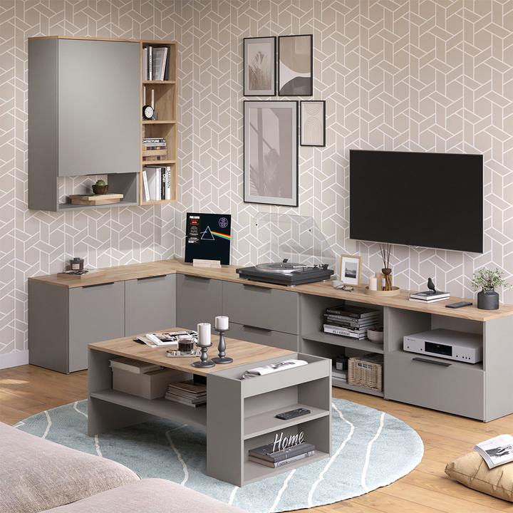 Actual product image Vicco Lowboard Wido, Greige/Sonoma, 60 x 50 cm mit Schublade