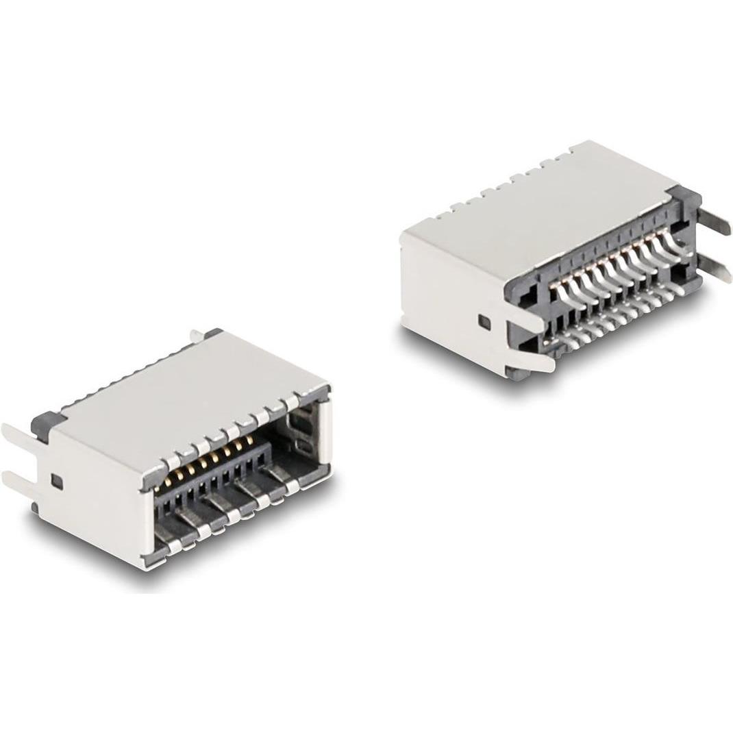 Delock USB Typ-E Key A 20 Pin Buchse vertikal zur SMT Lötmon (0.01 m), USB Kabel
