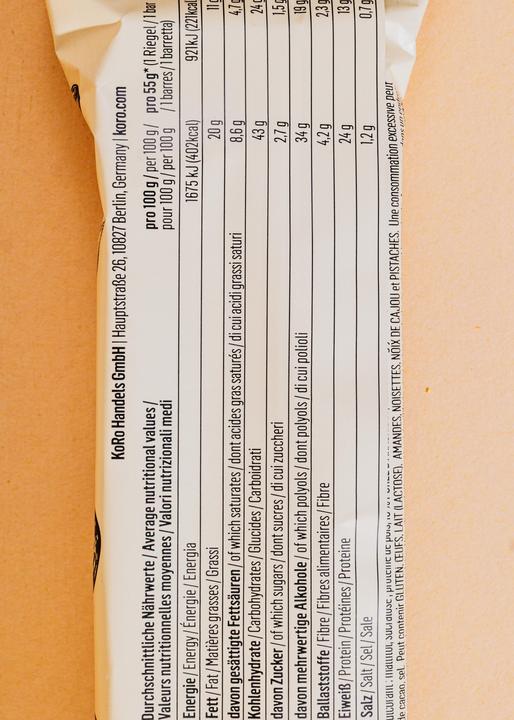 Image du produit KoRo Protein Bar Deluxe (660 g, 12 pcs)