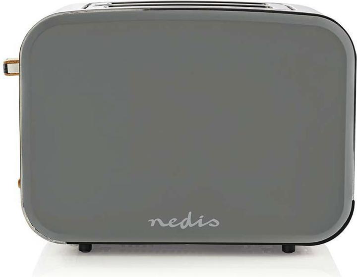 Nedis Toaster Soft Touch Serie 2 Steckplätze Bräunungsstufen: 6 Auftaufunktion Grau