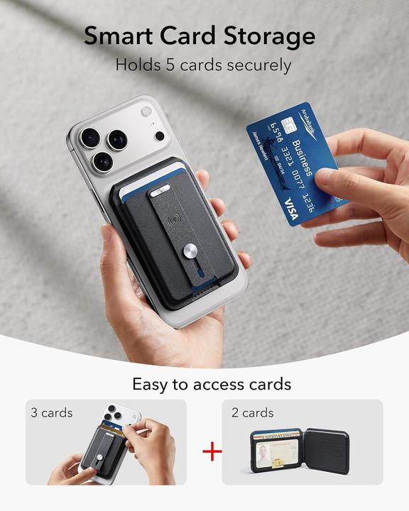 Actual product image ESR HaloLock Geo Wallet Stand, Midnight Black