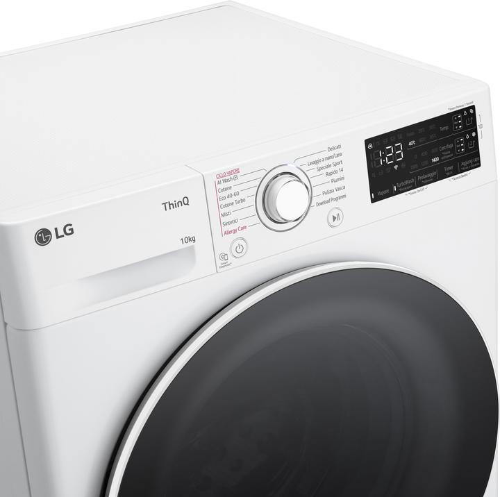 Actual product image LG F4R3710NSWW Washing machine 10 kg AI DD, Class A-10%, 1400 rpm, Auto-dosing, Wi-Fi (10 kg, Left)