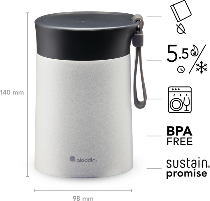 Produktbild Aladdin Bistro Thermavac Edelstahl Lunchbox 0.4L Stone Grey (0.40 l)