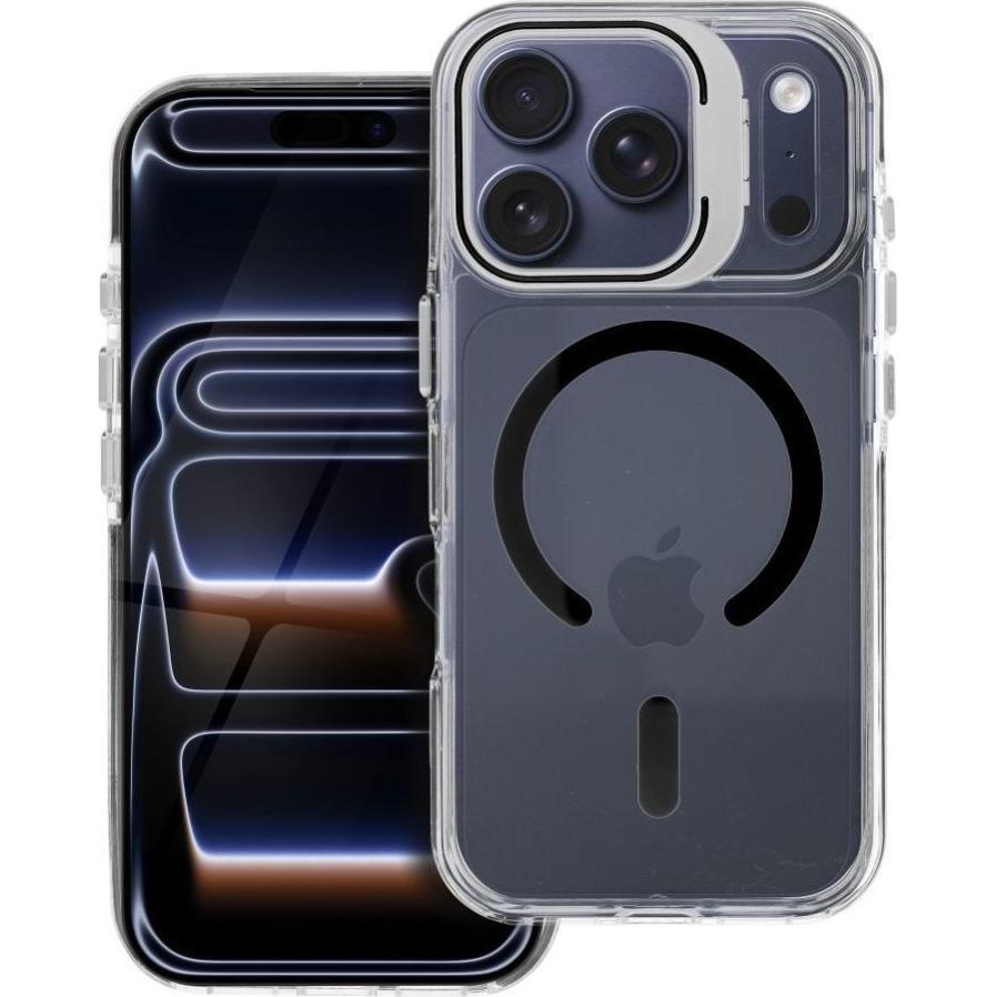 OEM Back panel cover Case for iPhone 16 Lens Mag Cover compatible with MagSafe black (Apple iPhone 16), Cover smartphone, Nero, Trasparente