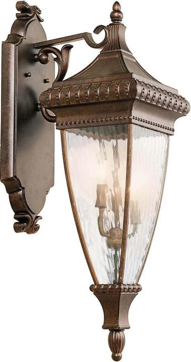 Elstead Lighting Venetian Rain outdoor wall light E14 triple brushed bronze IP44 (E14, IP44)
