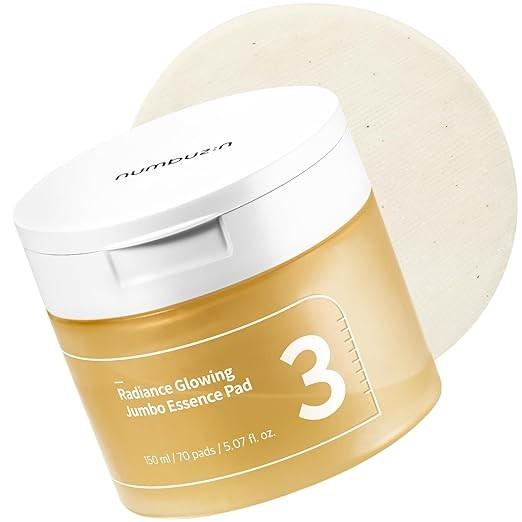Actual product image Numbuzin No.3 Radiance Glowing Jumbo Essence Pad Vegan Unbleached Biodegradable Niacinamide Clear Gl (150 ml)