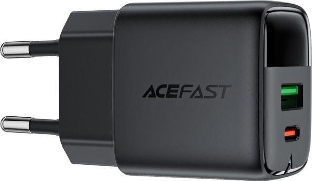 Actual product image Acefast - Wall Charger (A116) - with Digital Display, Fast Charging, GaN, Type-C, USB, PD35W - Black (35 W, 2 ports)
