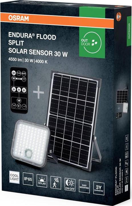 Immagine prodotto Osram HOMELIGHTING 4099854429439 Endura Flood Split Solar Sensor 30W 840 Remote (4500 lm, IP65)