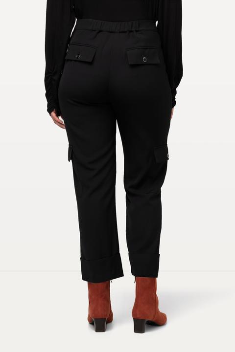 Immagine prodotto Ulla Popken Pantaloni cargo modello Mandy con taglio della gamba ampio e cintura comoda (48)