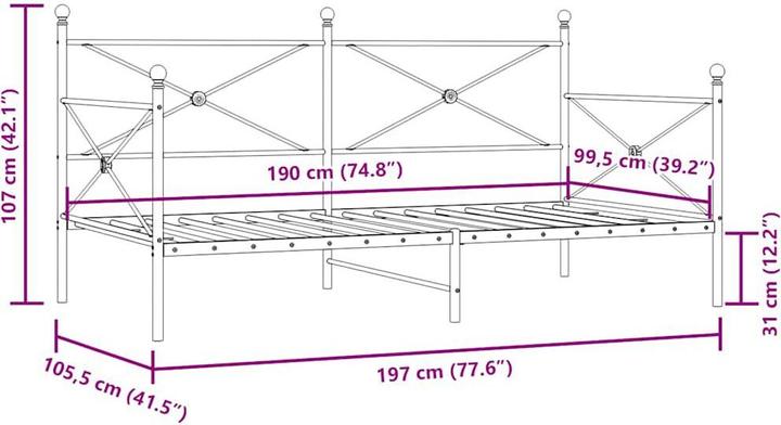 Produktbild vidaXL ausziehbares Tagesbett (100 x 190 cm)