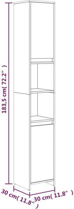 Produktbild vidaXL Badezimmerschrank (30 x 30 x 183.50 cm)