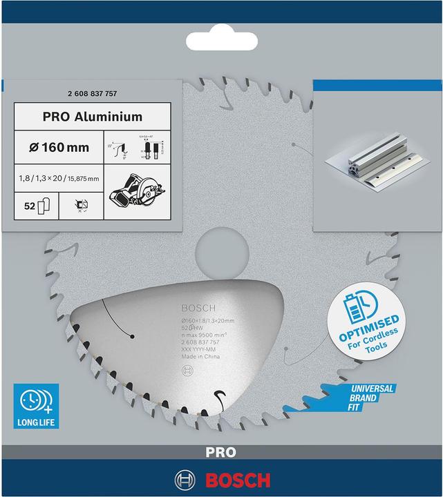 Produktbild Bosch Professional Zubehör PRO Aluminium cordless Kreissägeblatt, 160 x 1,8 x 20 mm