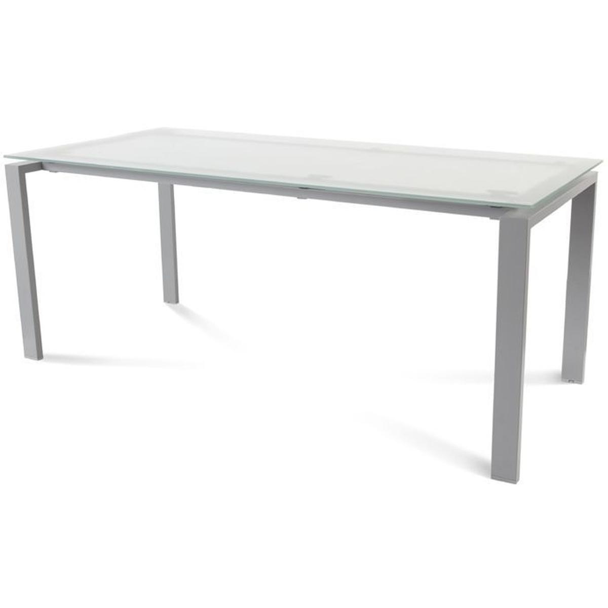 Rocada, Schreibtisch, Schreibtisch Total BxTxH 180x80x73cm Gestell grau Platte Glas satiniert