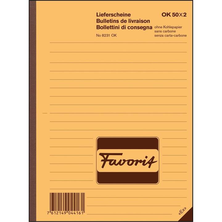 Produktbild Favorit Lieferscheine (100 x)