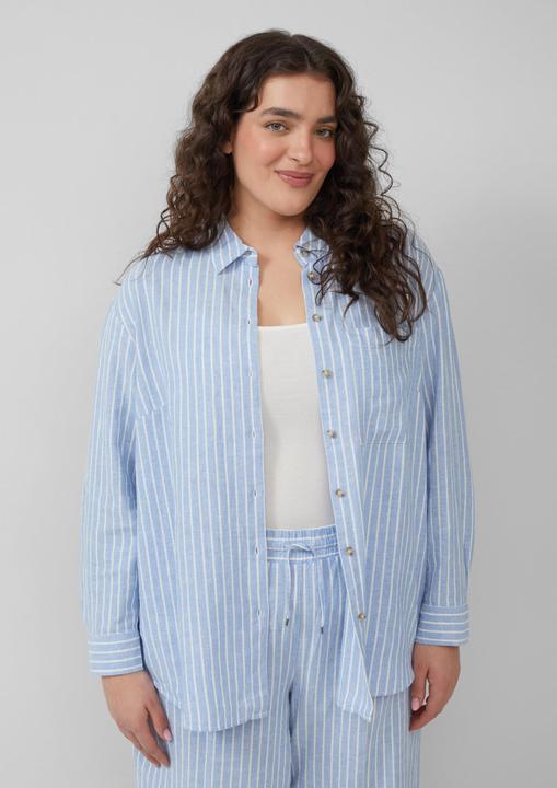 Immagine prodotto S.Oliver Bluse Gestreifte Bluse aus Leinenmix mit überschnittenen Schultern (46)