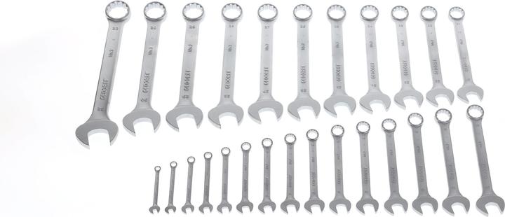 Actual product image Gedore 7-026 Combination spanner set 26 pieces UD profile 6-32 mm (32 mm, 18 mm, 11 mm, 12 mm, 20 mm, 19 mm, 27 mm, 15 mm, 13 mm, 25 mm, 6 mm, 21 mm, 7 mm, 14 mm, 29 mm, 8 mm, 10 mm, 30 mm, 23 mm, 26 mm, 22 mm, 17 mm, 28 mm, 9 mm, 16 mm, 24 mm, 31 mm)