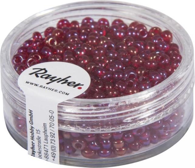 Produktbild Rayher Rocailles, 2, 6 mm ø, transp.gelüstert, weinrot