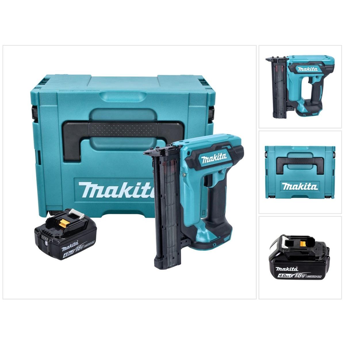 Makita, Tacker + Nagelpistole, DFN 350 M1J Akku Stauchkopfnagler 18 V 15 - 35 mm + 1x Akku 4,0 Ah + Makpac - ohne Ladege...