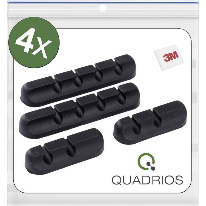 Quadrios Kabelclip-Schienen Set 2 und 3 Slots 4 Teile