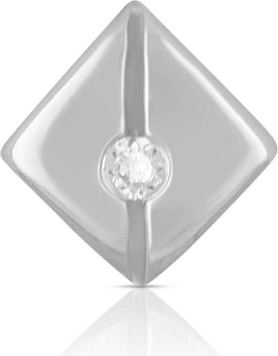 Immagine prodotto Muau Orecchini singoli in oro bianco 750 Zirconia 7 mm (Oro 750/18 K)
