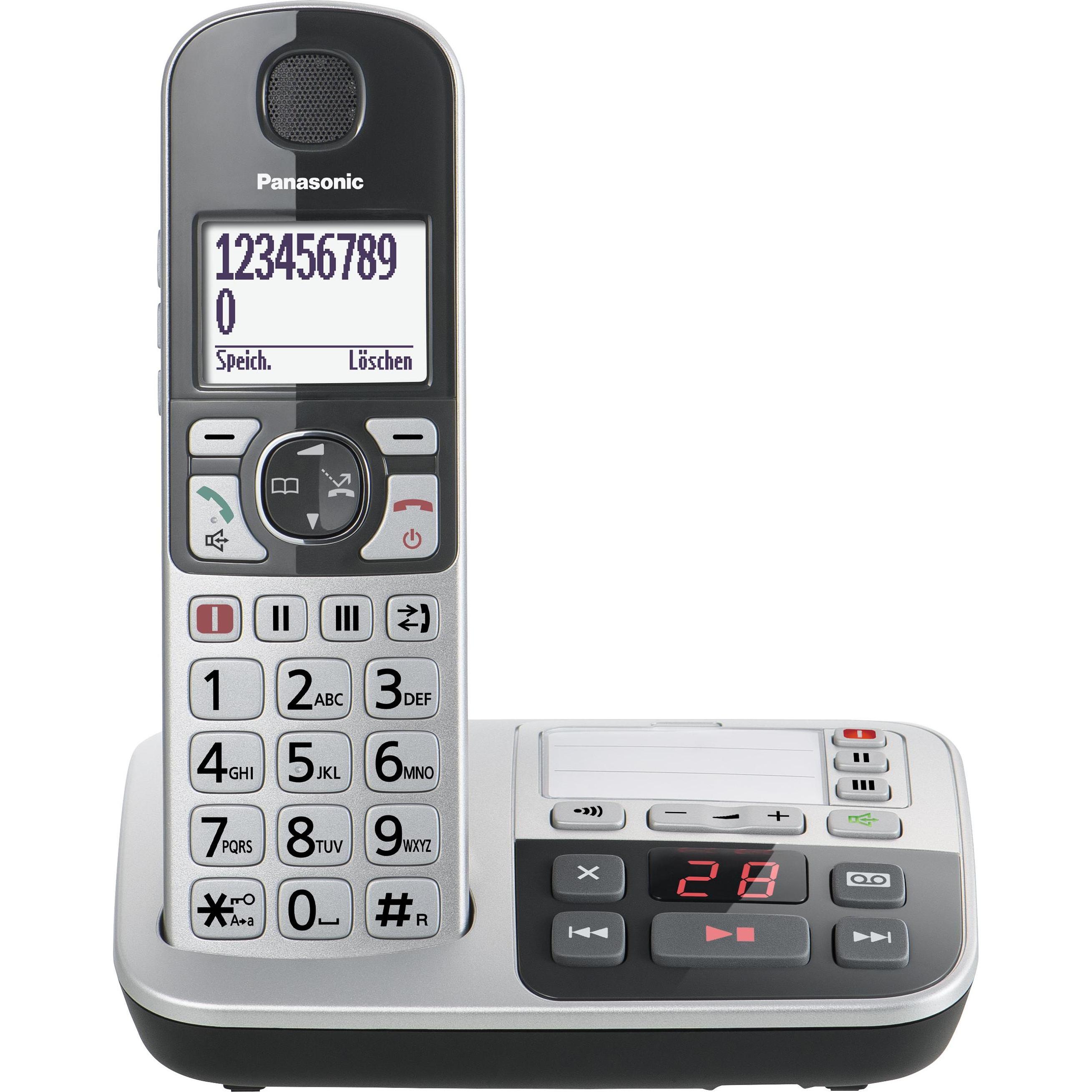 Panasonic KX-TGE520GS, Telefoon, Zwart, Zilver