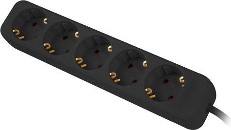 Actual product image Lanberg PS0-05F-0300-BK Extension Cable 5 AC Outputs Indoor (5 x, CEE 7/3, 3 m)