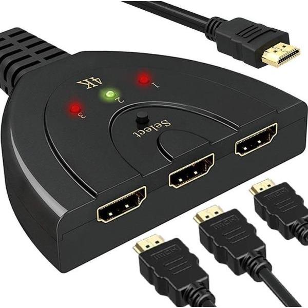 Retoo Switch Przełącznik HDMI 3w1 Full HD 4k Rozdzielacz, Cavo video