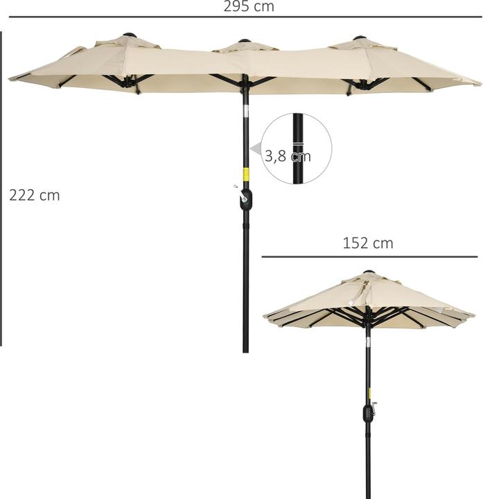 Actual product image Outsunny Parasol (1.47 m)