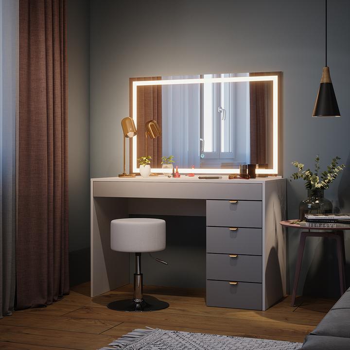 Actual product image Vicco Elise with LED mirror & stool (115 x 55 x 76 cm)