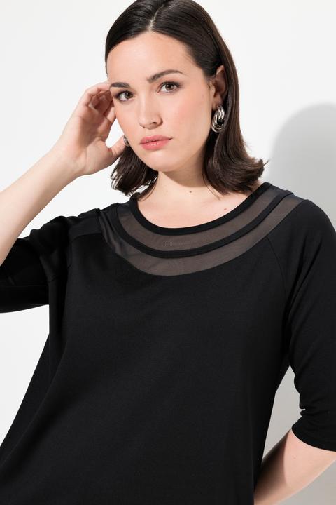 Produktbild Ulla Popken Shirt, Mesheinsatz, Classic, Rundhals, 3/4-Arm (42, 44)
