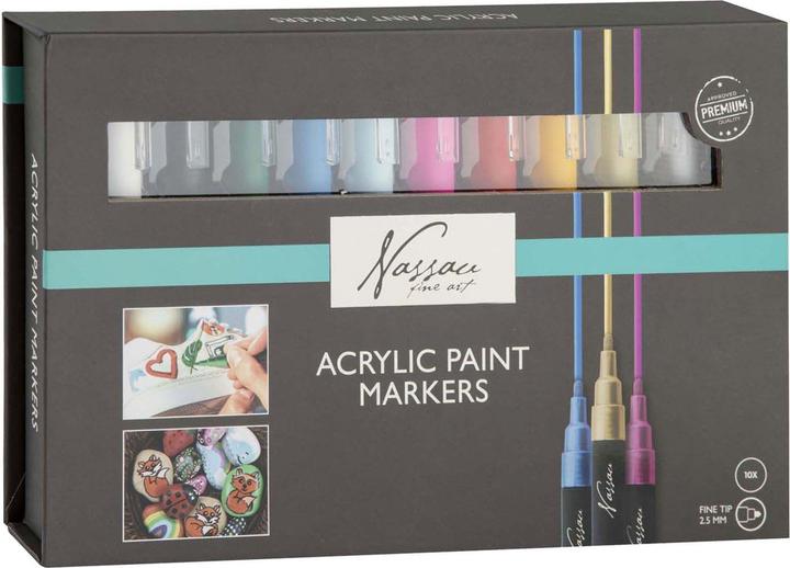 Produktbild Grafix Nassau - Acrylic markerset, 10 pcs (AR0143/GE) (10x)