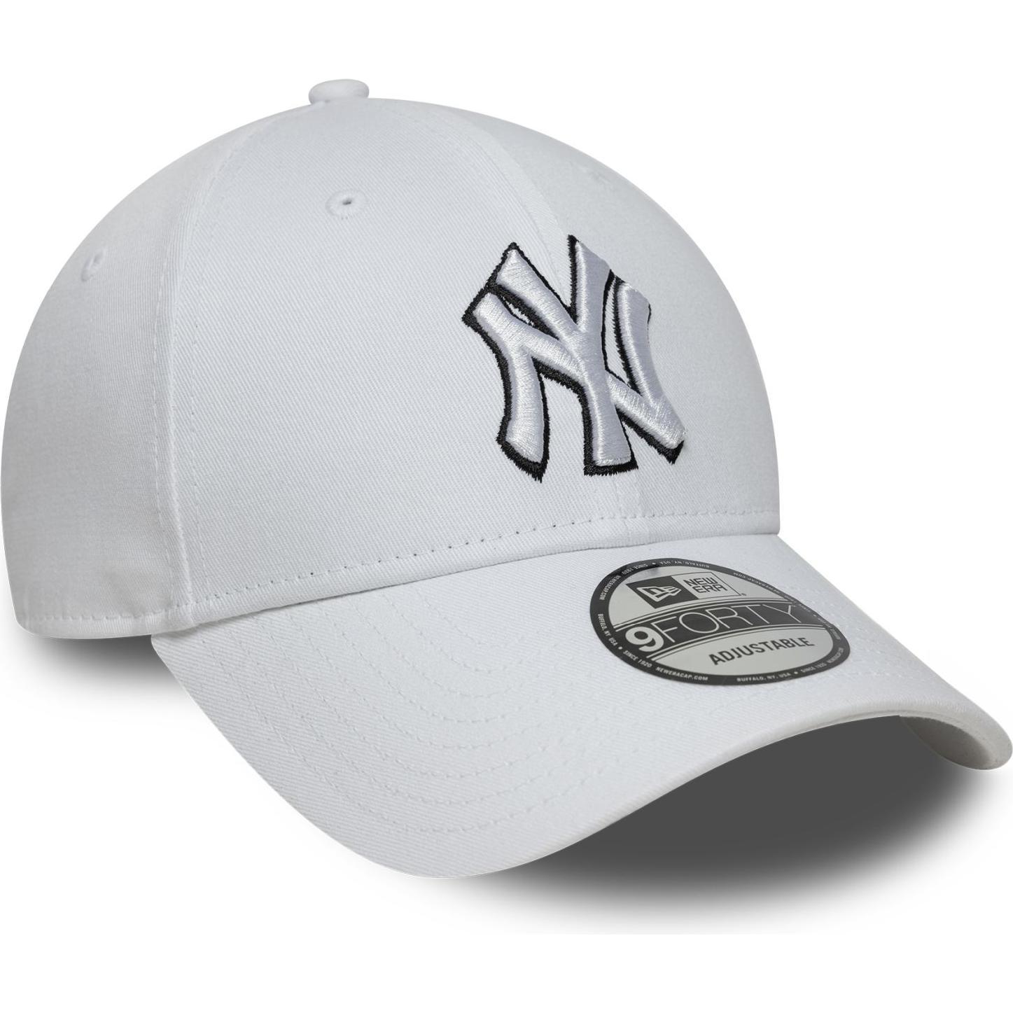 New Era, Herren, Cap, 9Forty Strap Cap - OUTLINE New York Yankees weiss, Weiss