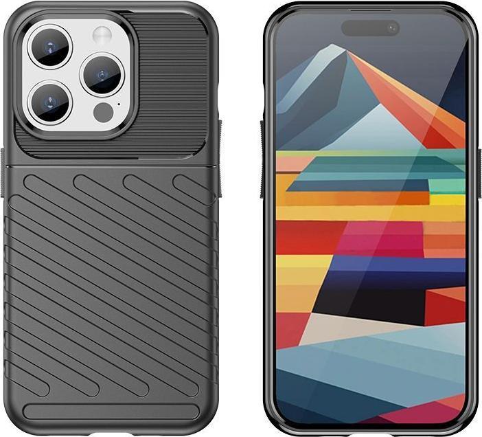 Actual product image Hurtel Armored iPhone 15 Pro Thunder Case - blue (Apple iPhone 15 Pro)