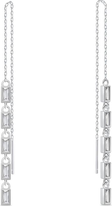 Produktbild Brilio Silver - Sparkling chain earrings with clear zircons EA1009W