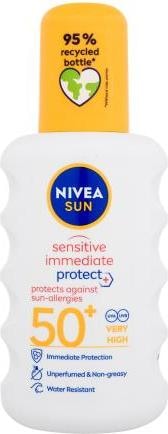 Actual product image NIVEA Sensitive Protect Sun Allergy (Sun spray, SPF 50, 200 ml, 150 g)