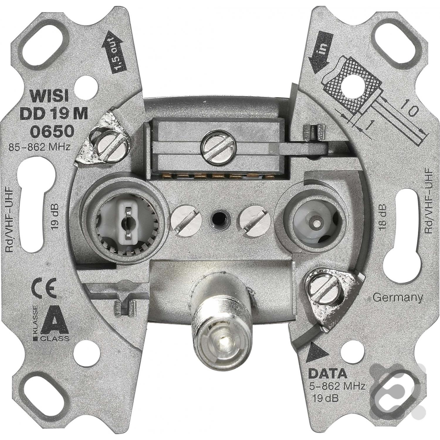 WISI Antennendose DD 19M 0650 Multimediadose Durchgang 19dB (19 dB, Antennendose), Antennenkabel