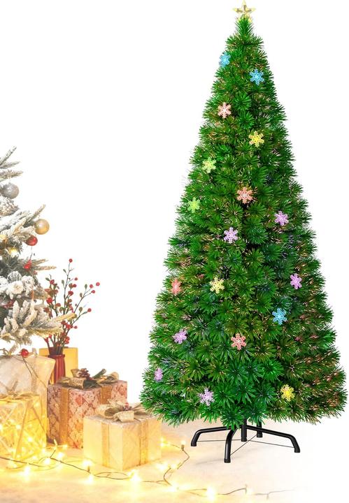 Aufun Knstlicher Weihnachtsbaum 210 cm mit LED-Schneeflocken