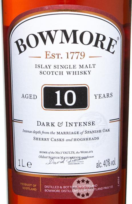Produktbild Bowmore 10 Years Dark & Intense (1 x 100 cl)
