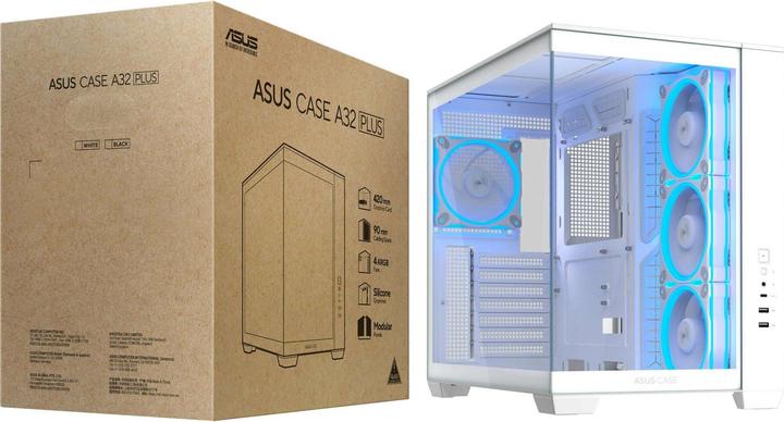 Image du produit ASUS Obudowa A32 PLUS TG ARGB WHITE (ATX, mATX, Mini-ITX)