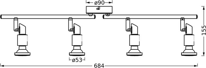 Actual product image Osram LED SPOT BLACK 4 X 3.4W 927 DIM (920 lm, GU10)
