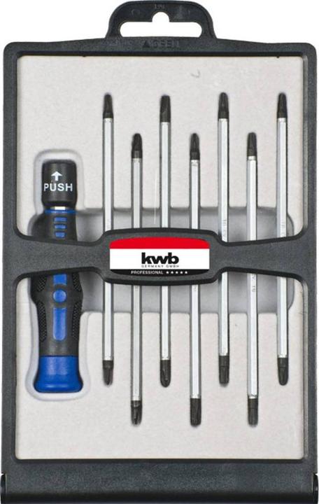 Actual product image kwb Professional precision screwdriver set 8 pcs. (Phillipps cross recess (PH), Torx (TX), Slotted screws)