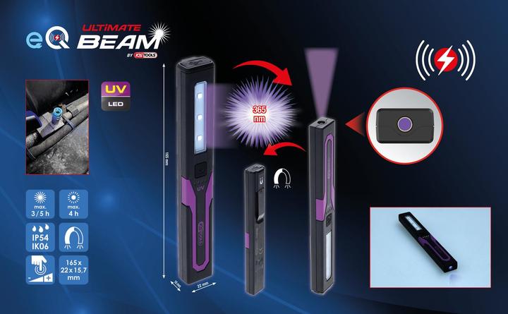 Actual product image KS Tools eQi UltimateBEAM UV-Lecksuchleuchte 365 Arbeitsleuchte