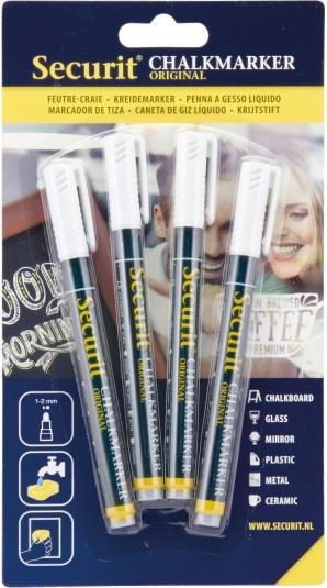 Image du produit Securit Chalk Marker (Blanc, 1 mm, 4 x)