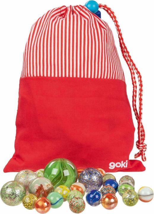 Actual product image Goki My marble bag with 50 marbles