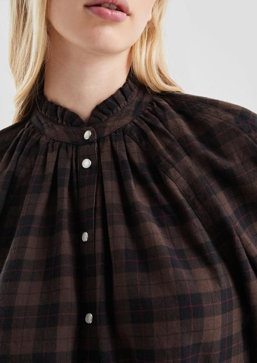 Immagine prodotto s.Oliver Bluse Karobluse mit Raglanärmel und Rüsche am Stehkragen (32)