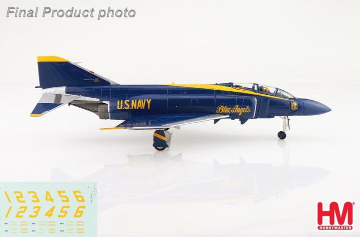 Immagine prodotto Hobby Master McDonnell Douglas F-4J Phantom 2, Blue Angels 1969, numeri di decalcomania, modello in metallo 1:72