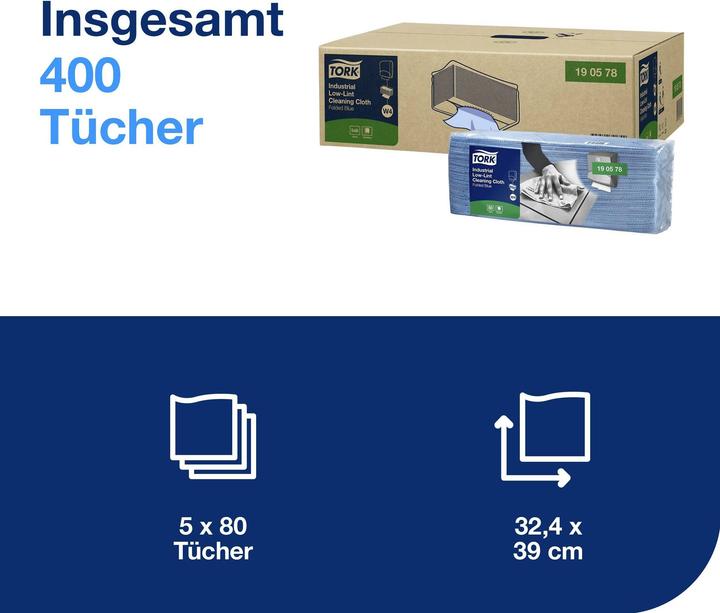 Actual product image Tork Lint Poor Industrial Cleaning Cloths W4 (80 pcs.)