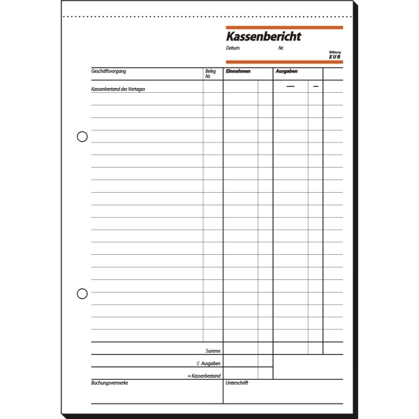 Produktbild Sigel Kassenbericht/Bestandsrechnung Formularbuch (50 x)