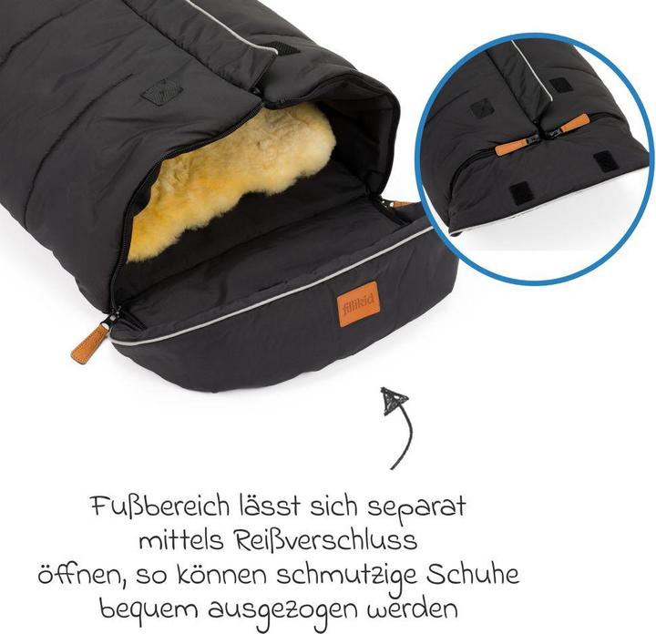 Image du produit Fillikid Fusssäcke für Kinderwagen & Buggys Fleece-Fusssack Nanga mit Lammfellauflage