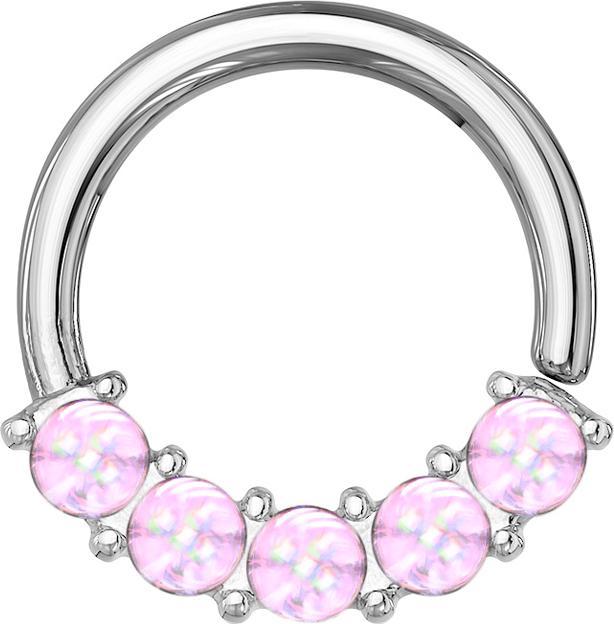 Immagine prodotto Star Piercing Anello Micro Piercing argento anteriore cinque pietre epossidiche viola (senza ottone, Acciaio chirurgico 316L)